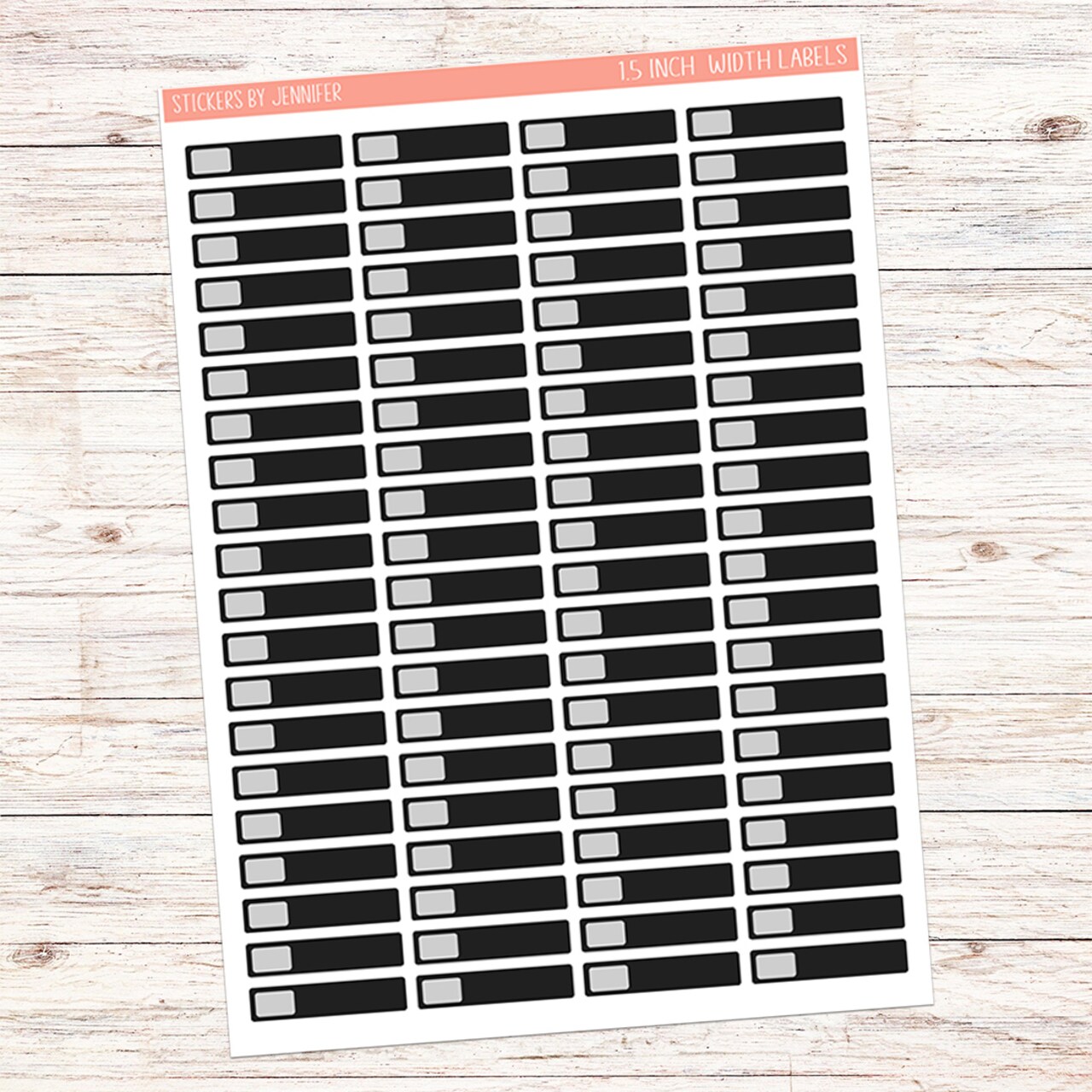 1.5 inch width Planner Sticker Labels (Qauntity-1 sheet) 0100